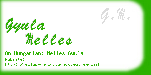 gyula melles business card